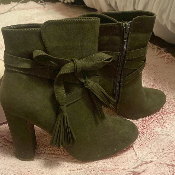 Olive Green Booties - Picture 2 of 4